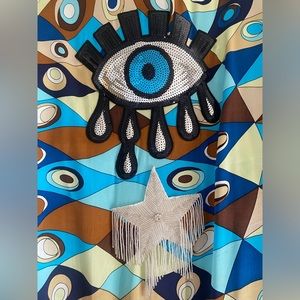 Clicquot Kimono Evil Eye Handmade Robe with sequins